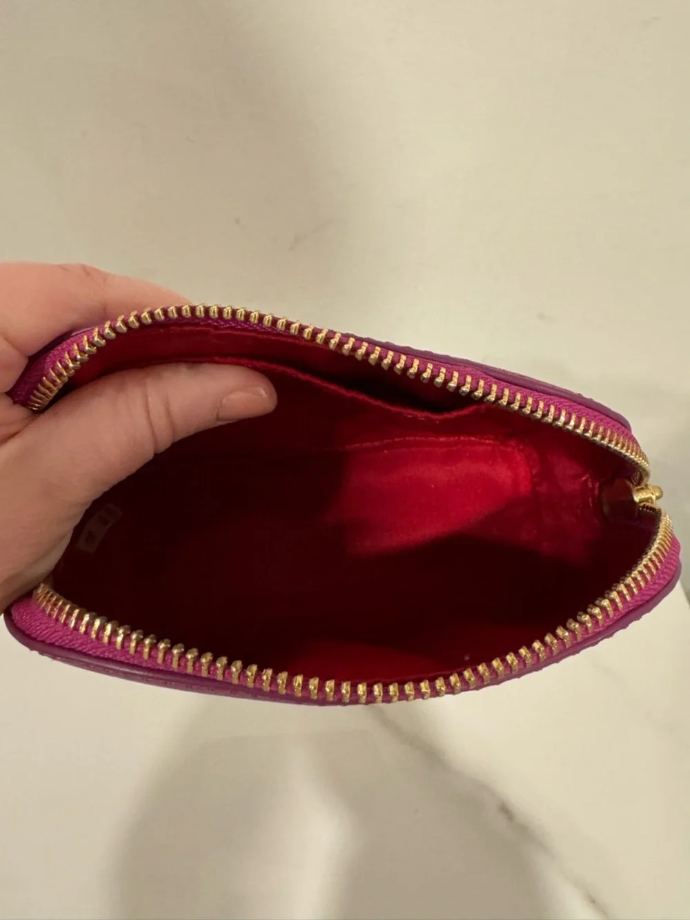 Tory Burch Pink Cosmetic Pouch with Gold Logo
